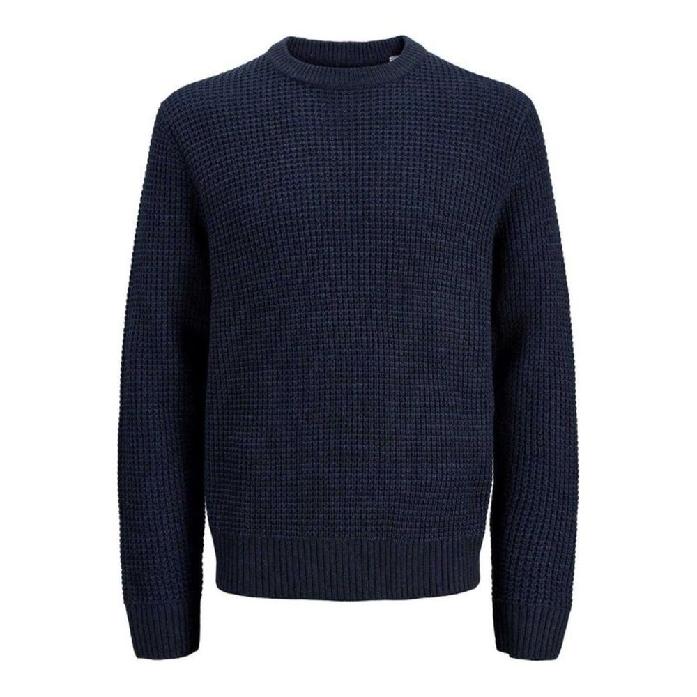Jack And Jones Mens Textured Long-Sleeved Sweater / Sky Captain